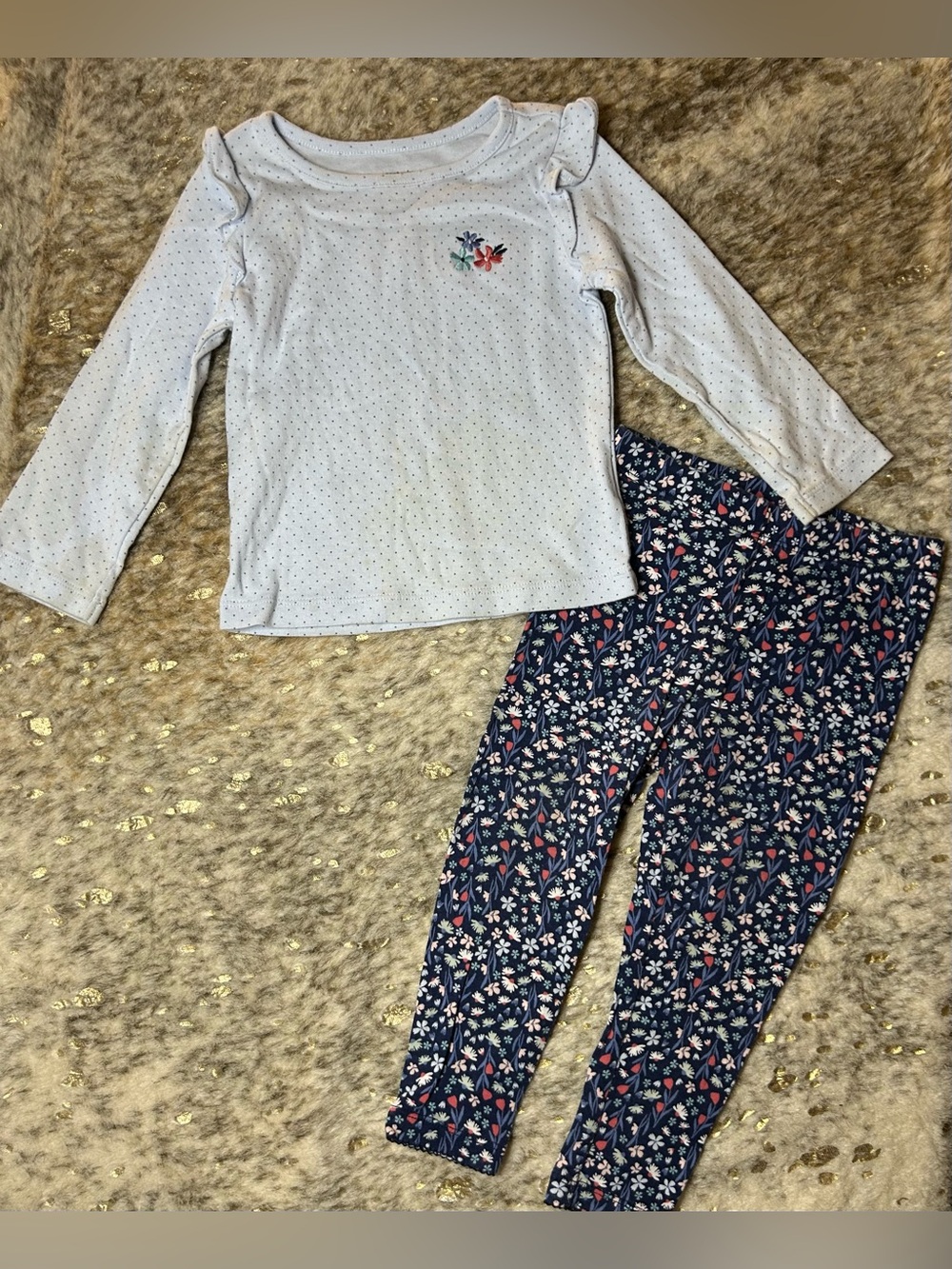 5 for $25🔥Carter's Set‎ of 2 Floral Outfit Todler Girls 24M